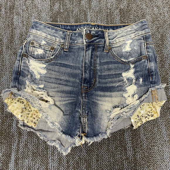 Excellent used condition womens size 0American Eagle hi rise festival short - Picture 1 of 7